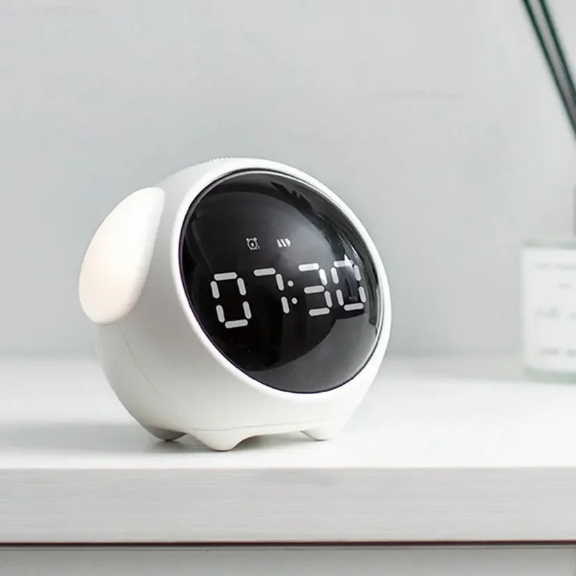 Xiaomi Cute Expression Alarm Clock Snooze Child Kids Digital Alarm Clocks Voice Control Intelligence LED Night Light Alarm Clock