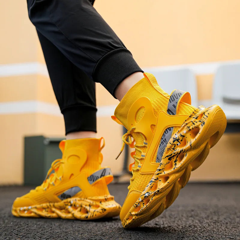 Street Red High Top Sneakers Man Fashion Platform Designer Running Shoes For Men Original Breathable Casual Men's Sports Shoes