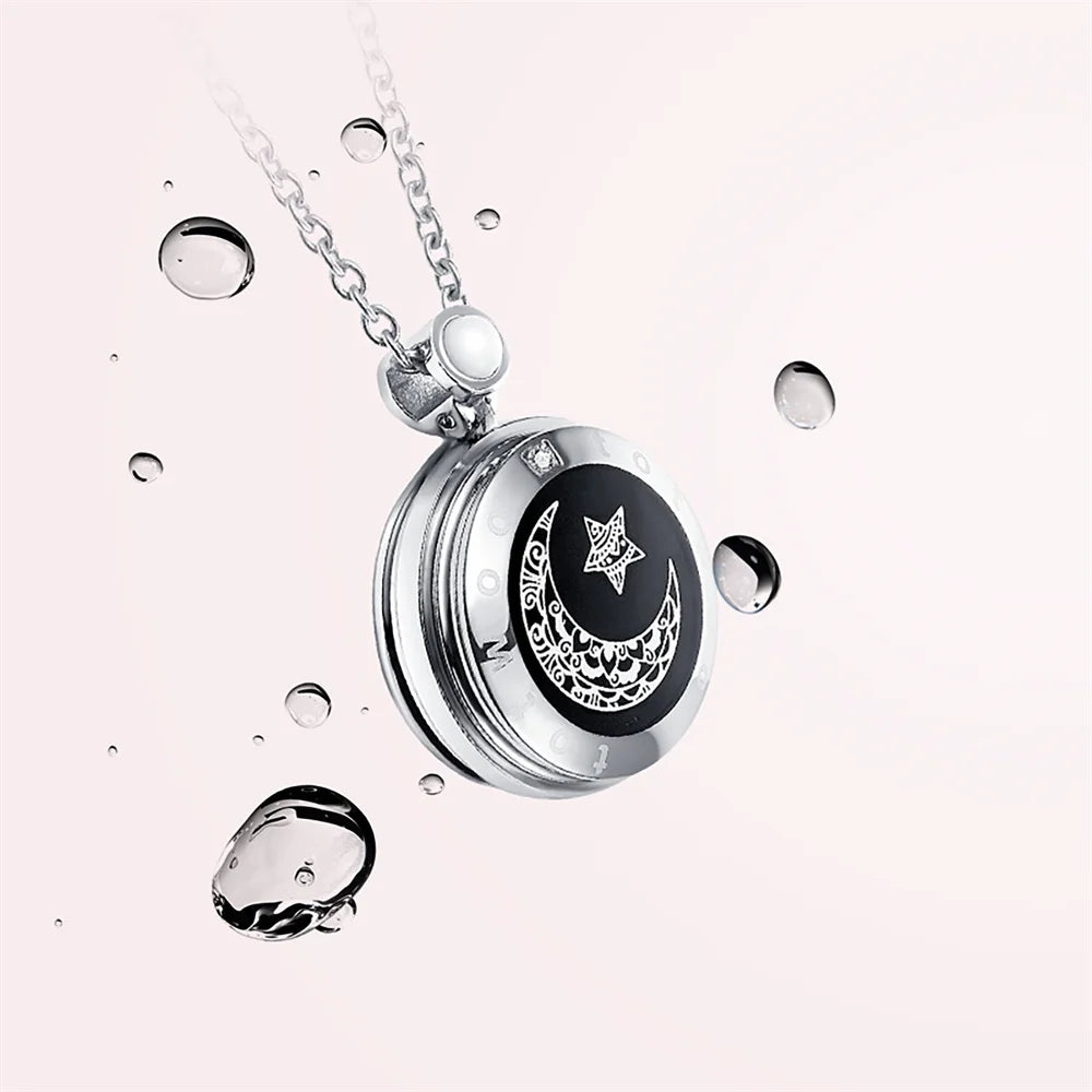 TOTWOO Sun & Moon Touch Necklaces with Agate Vibration & Light Up Necklace For Long Distance Relationship Gifts Couples Necklace