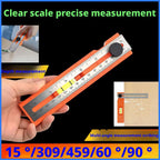 Multi-role Depth Measuring Ruler Adjustable Woodworking Multi-angle Marking Ruler Positioning Scribing Protractor Tools