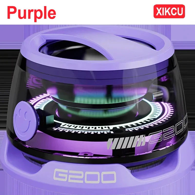 XIKCU Portable Mini Travel Stereo Outdoor Magnetic Bluetooth Speaker Wireless with RGB Color Light and Phone Holder for ios