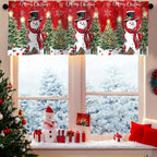 Christmas Curtain Valance Xmas Rod Pocket Window Treatment for Living Room Kitchen Bedroom Christmas Decorations For Home 2025