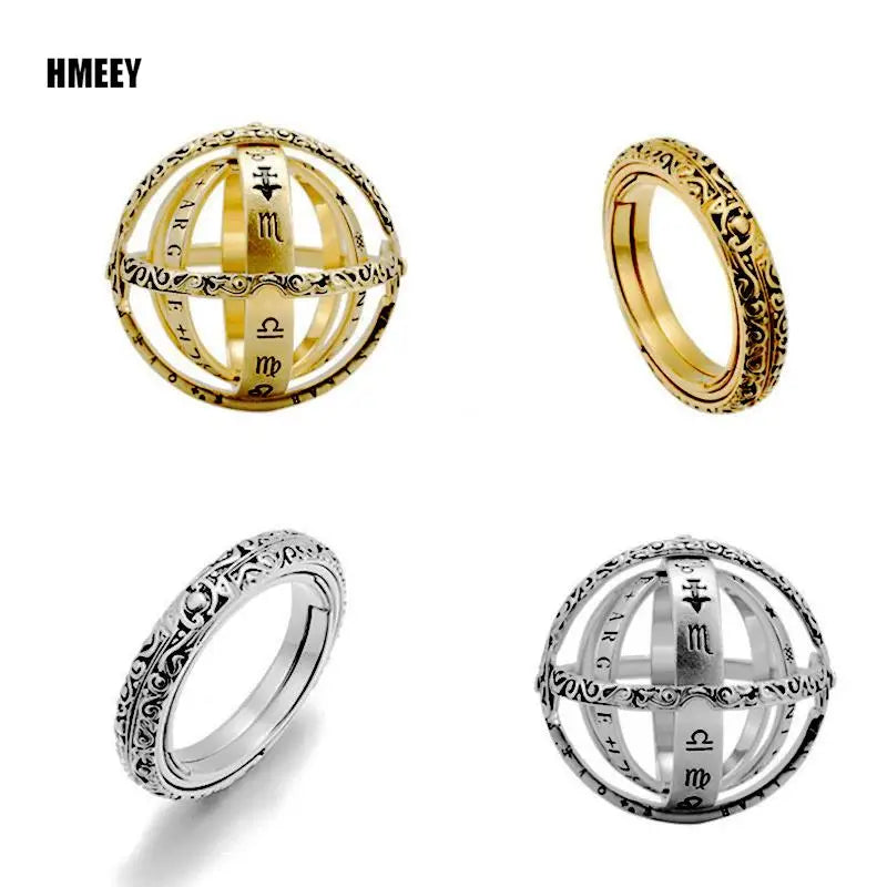 Metamorphic Astronomical Ball Ring for Men and Women Reversed Metamorphic Cosmic Ball Ring Retro Style Couple Necklace Jewelry