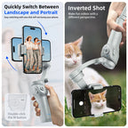 TOKQI M01 3-Axis Anti-Shake Handheld Gimbal Phone Stabilizer Foldable Holder Selfie Tripod with Fill Light for iPhone Smartphone