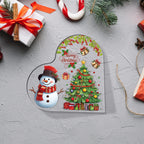 1pc Christmas Gift for Friends,Sister,Acrylic Heart-Shaped Plaque with Snowman and Christmas Tree Office Home Decor,Holiday Gift