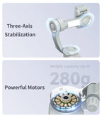 TOKQI M01 3-Axis Anti-Shake Handheld Gimbal Phone Stabilizer Foldable Holder Selfie Tripod with Fill Light for iPhone Smartphone