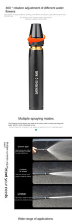 High-Pressure Water Gun Household Car Wash Water Black Car Wash Nozzle Diamond Water Car Wash Gun Watering Pipe
