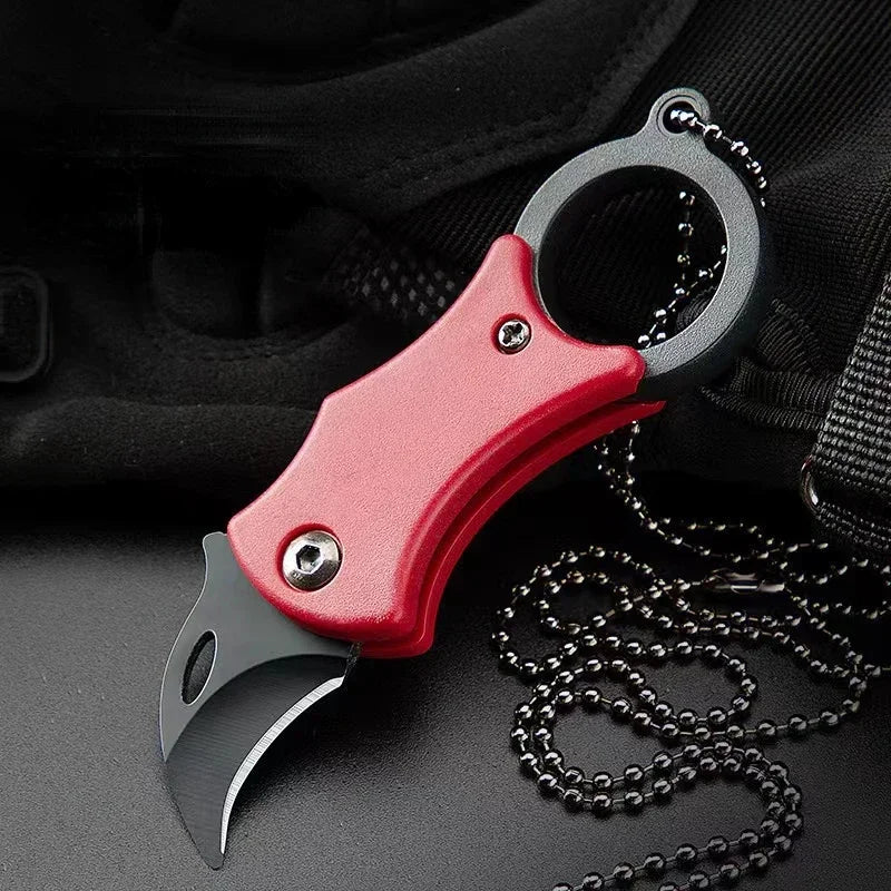 2024 New Outdoor Folding Knife EDC Key Fox Claw  Box Cutter Necklace Knife Camping Portable Self-defense Pocket Knife