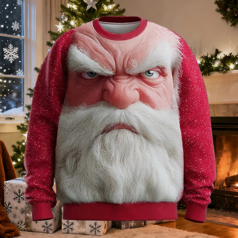 Christmas Men Women Sweatshirt 3D Printed Santa Claus Ugly Christmas Sweater Trendy Street Style Autumn Winter Casual Loose Tops