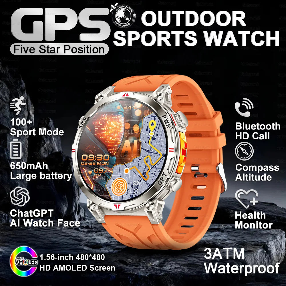 2025 New T-Rex 3 Ultra Original Military-Grade GPS Smart Watches Men Sport Tactics Compass BT Call Waterproof Swim Smart Bracelet