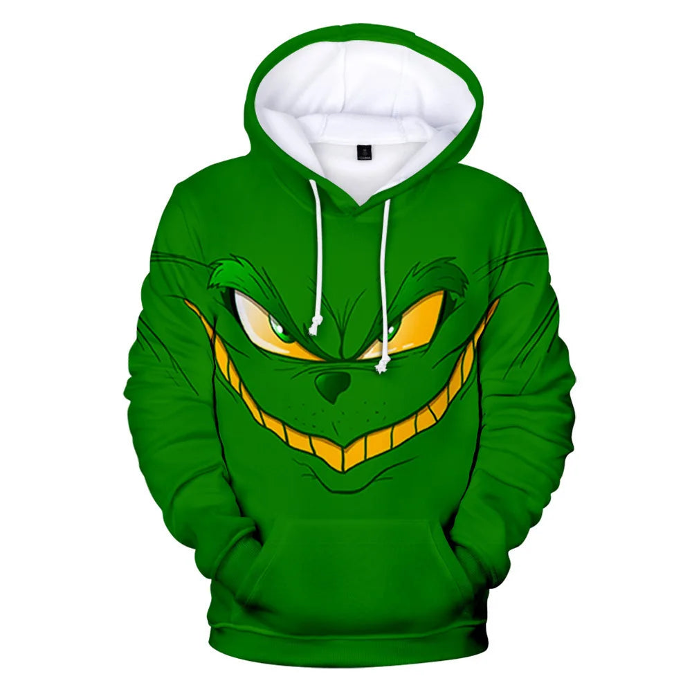 Christmas Theme Cute Cartoon Character Hoodies For Men Autumn Winter Daily Casual Long Sleeve Hooded Tops Harajuku Y2K Pullovers