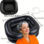 1pc Portable Shampoo Bowl, Inflatable Hair Washing Tray For Washing Hair Sitting Or Lying In Bedside, Lightweight Rinse Hair Bas