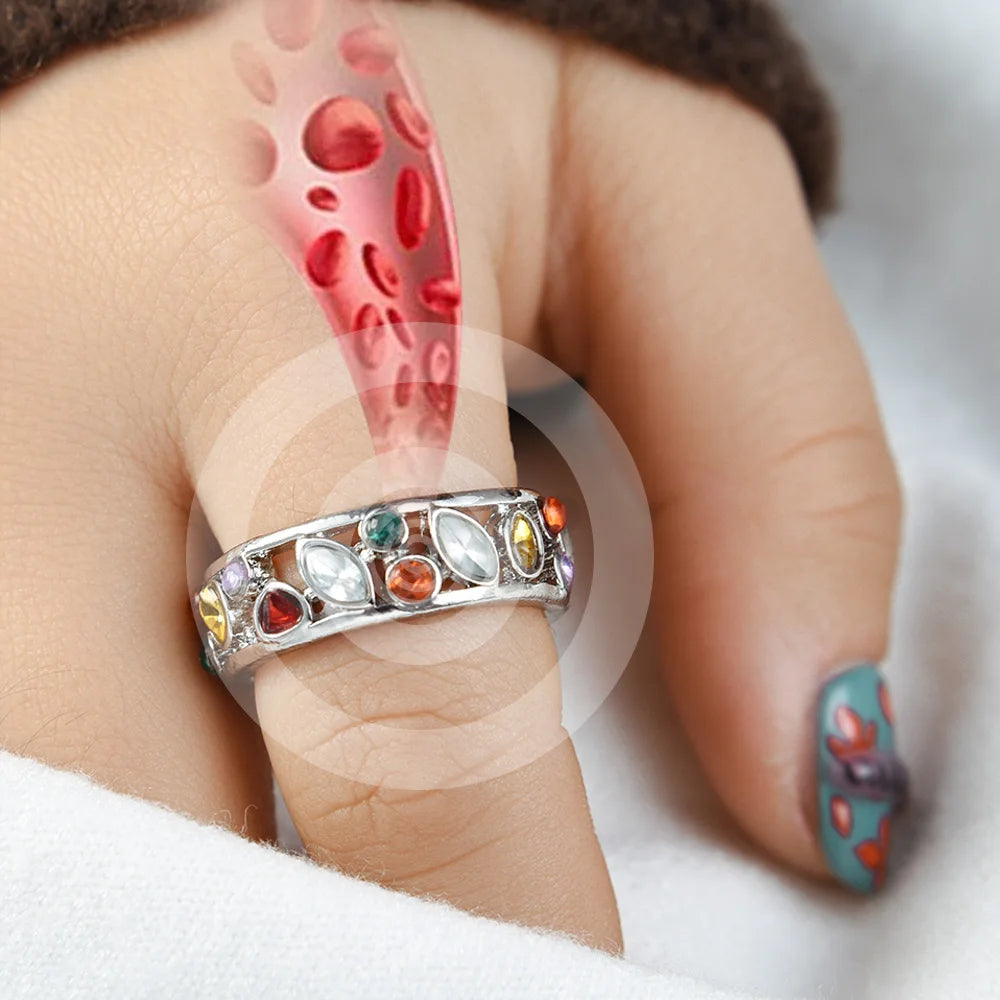 Women Torina Crystal Quartz Ionix Ring Ionix Therapy Quartz Crystal Ring For Weight Loss Lymph Drainage Magnetic Therapy Rings