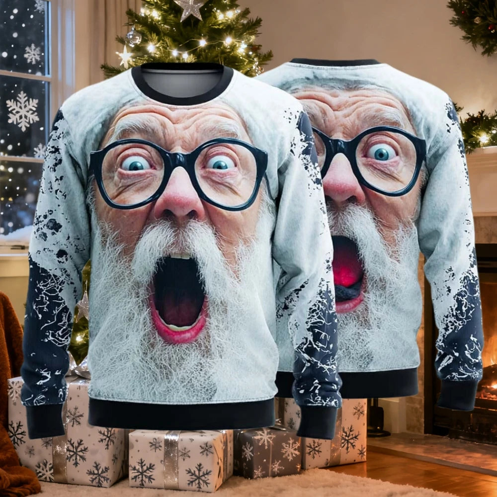 Christmas Men Women Sweatshirt 3D Printed Santa Claus Ugly Christmas Sweater Trendy Street Style Autumn Winter Casual Loose Tops