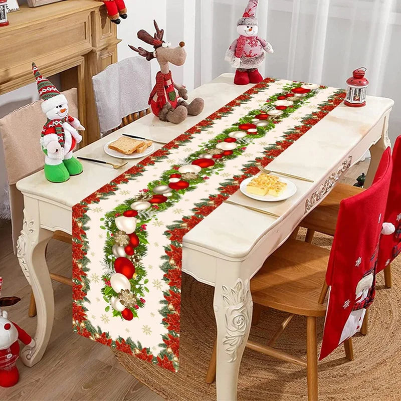 Christmas Table Runner Merry Christmas Decoration For Home Xmas Table Decor 2025 Navidad Notal Noel Ornament Happy New Year 2026