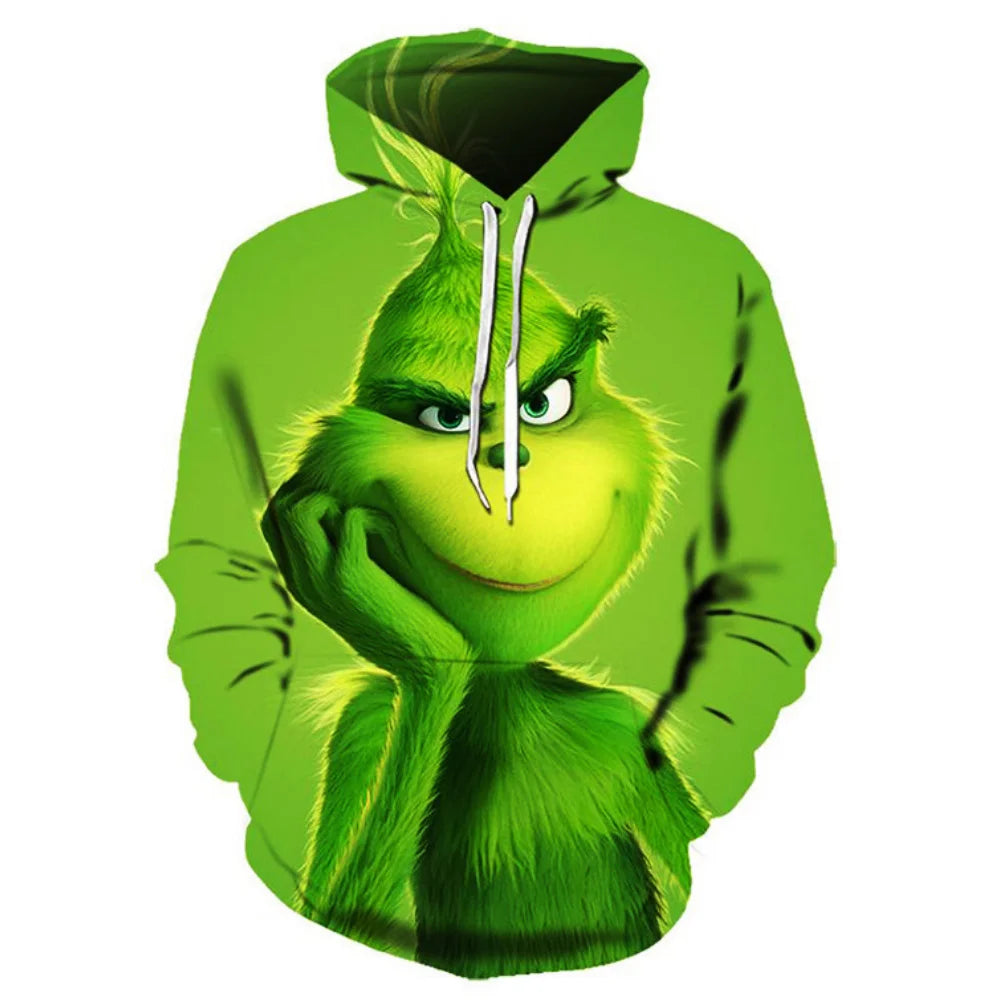 Christmas Theme Cute Cartoon Character Hoodies For Men Autumn Winter Daily Casual Long Sleeve Hooded Tops Harajuku Y2K Pullovers