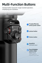 Handheld 3-Axis Gimbal Stabilizer for iPhone & Android, Anti-Shake Phone Holder with Tripod, for Vlogging & Video Recording