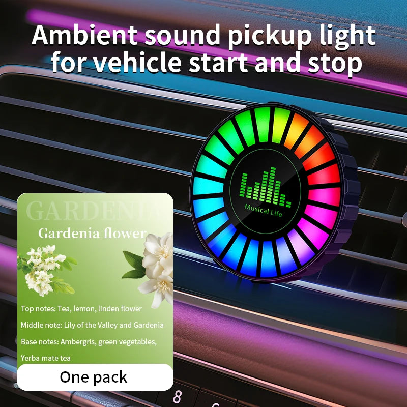 Automotive Atmosphere Light Air Outlet Rhythm Light Aromatherapy Pickup Light Automotive Air Outlet Decorative Light Colorful