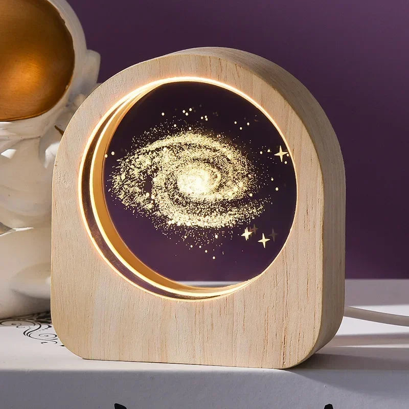 3D Laser Engraved Solar System Astronomy Crystal Glass Desktop Decoration Ornaments Valentine's Day Birthday Gift