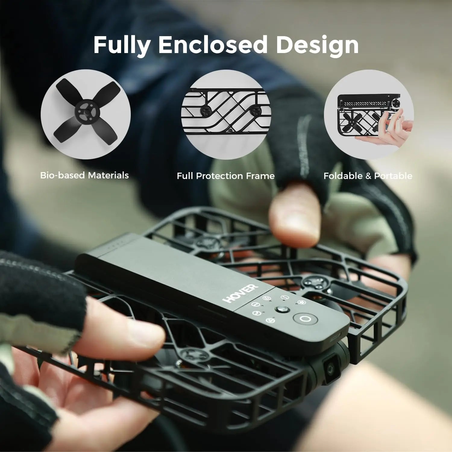 HOVER Air X1 Pocket-Sized Self-Flying Camera Drone Camera Llive Preview Selfie Aanti-shake HD HOVER for Outdoor Camping Travel