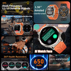 2025 New T-Rex 3 Ultra Original Military-Grade GPS Smart Watches Men Sport Tactics Compass BT Call Waterproof Swim Smart Bracelet