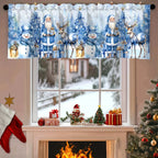 Christmas Curtain Valance Xmas Rod Pocket Window Treatment for Living Room Kitchen Bedroom Christmas Decorations For Home 2025