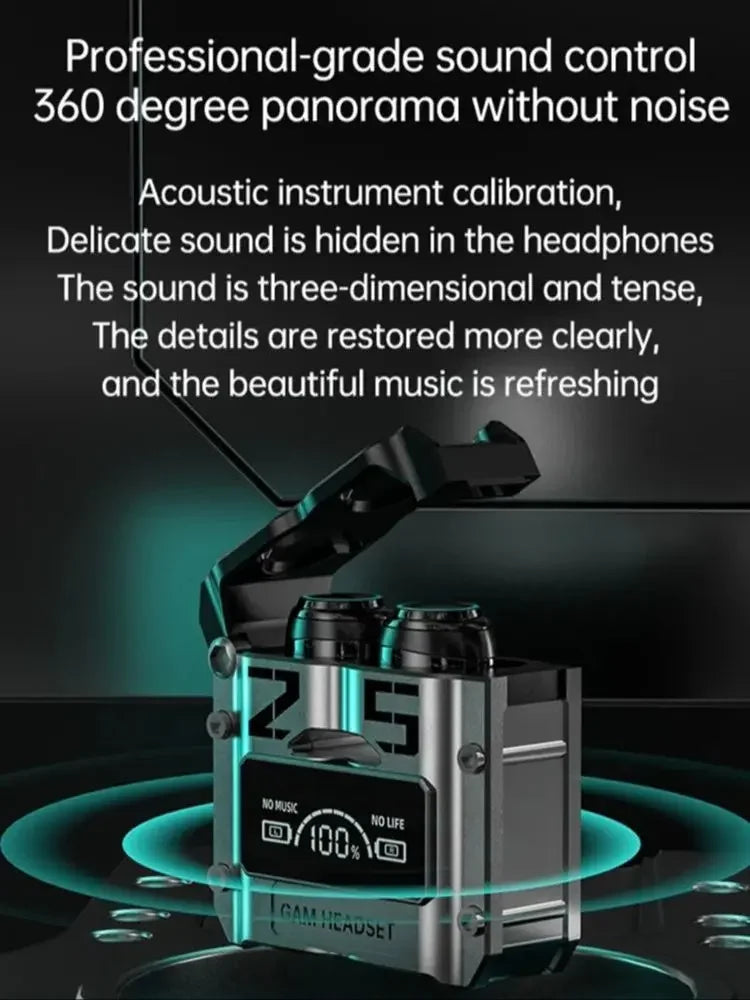 New TWS M25 Bluetooth 5.3 TWS Wireless Headphones with LED Display Stereo Headset Touch Control Earbuds Noise Reduction