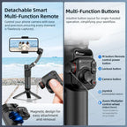 Handheld 3-Axis Gimbal Stabilizer for iPhone & Android, Anti-Shake Phone Holder with Tripod, for Vlogging & Video Recording