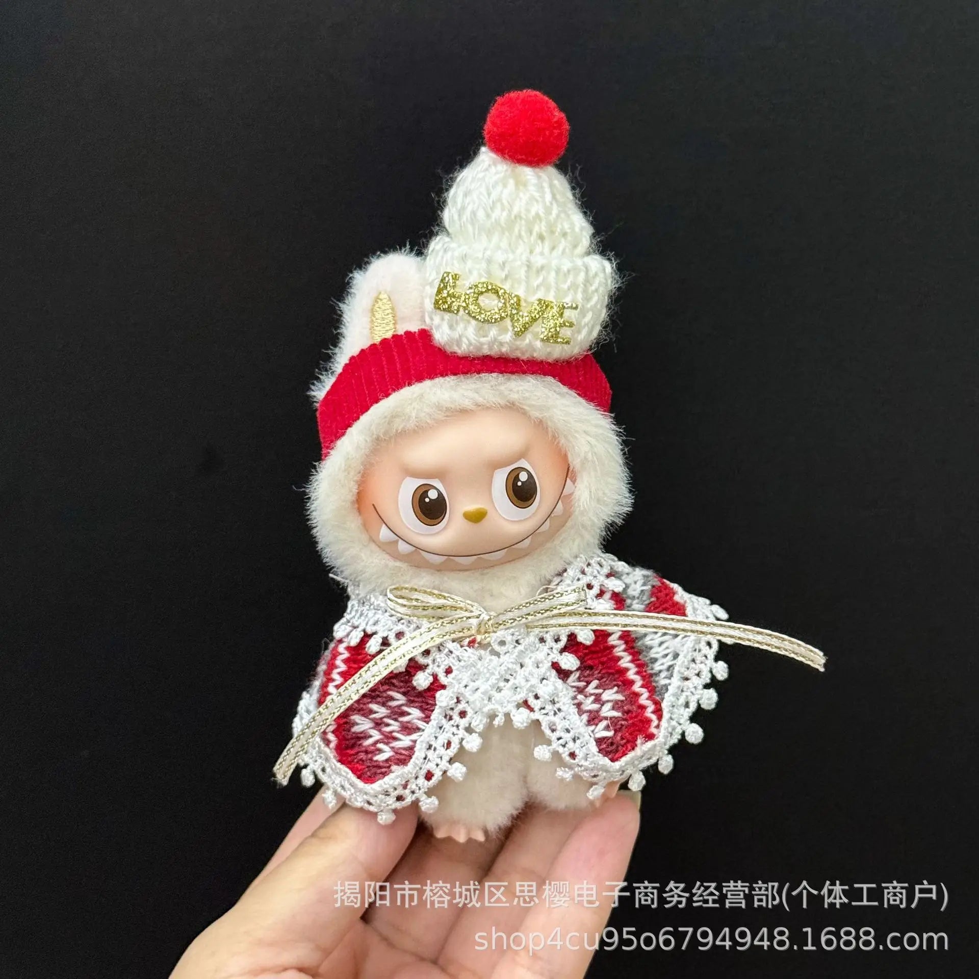 For Labubu Clothes: Christmas Deer Set (Red Festive Outfit) for V1/V2/V3/V4 - Labubu Pin For Love Outfit