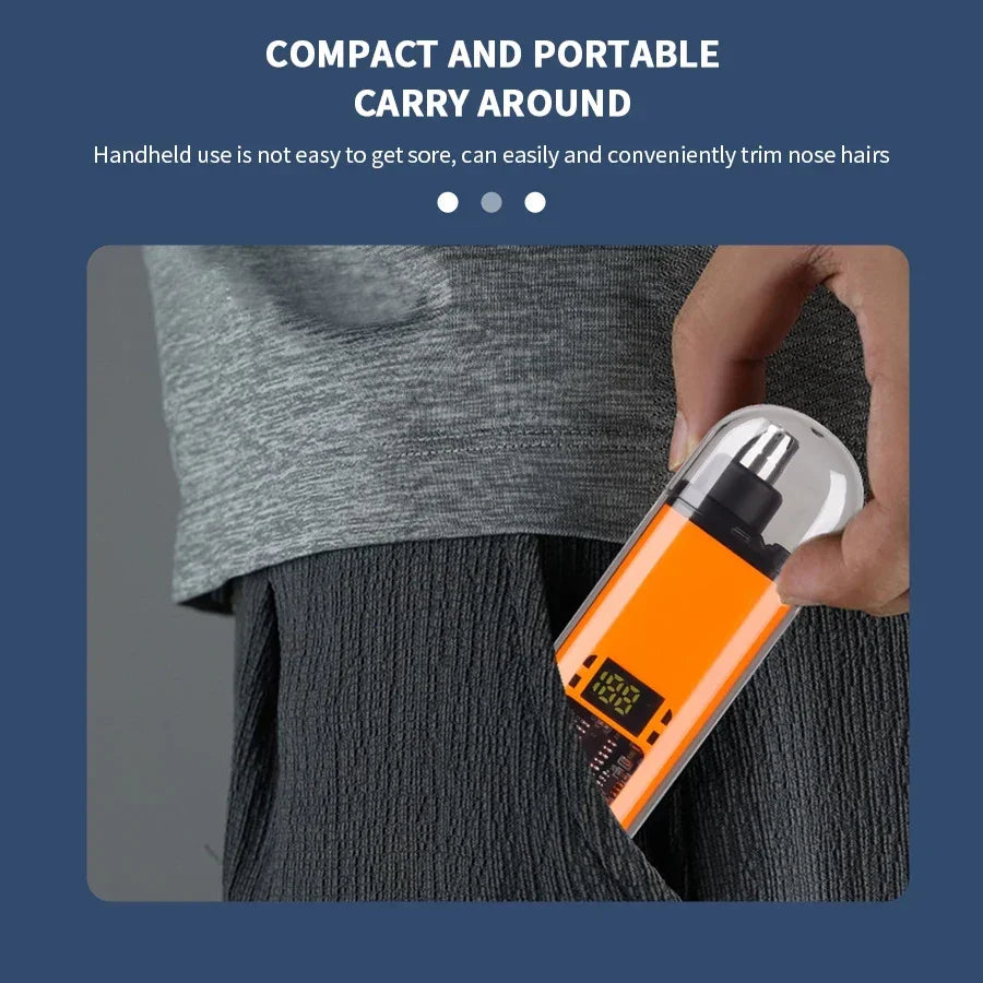 Recortadora eléctrica portátil 2 en 1 de vello de nariz y orejas 2024. Profesional, indolora y portátil.ow For Men