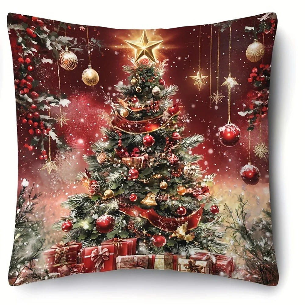 Christmas Pillowcases: Santa, Tree, Socks, Snowman - Festive Decor for Your Home Sofa room cushion cover home decoration gift