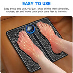Foot Massage Pad Electric Sole Massage Tool USB Charging Convenient Fast Suitable for Home and Travel Black