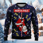 Funny Santa Christmas Sweatshirt Naughty Ugly Graphic Women Sweaters Crew Neck Sweatshirt Holiday Unisex Pullover Hoodie for Man