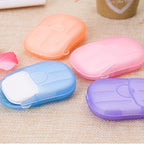 20Pcs Disposable Boxed Soap Paper Portable Hand Washing Box Scented Slice Sheets Mini Soap Paper Travel Portable Soap Dishes