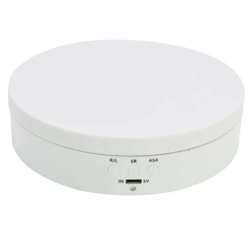 3 Speeds Electric Rotating Display Stand Mirror 360 Degree Turntable Jewelry Holder Battery/USB Power for Photography Shooting