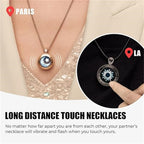 TOTWOO Sun & Moon Touch Necklaces with Agate Vibration & Light Up Necklace For Long Distance Relationship Gifts Couples Necklace