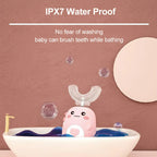 Children U-shaped Electric Toothbrush 360 Degrees Smart Cartoon Kids silicone Toothbrush Automatic Rechargeable Sonic Toothbrush