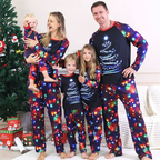 Christmas Family Matching Sets 2025 Father Mother Children Cartoon Pajamas+Pants 2Pcs Xmas Parent-Children Homewear Clothes Suit