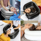 1pc Portable Shampoo Bowl, Inflatable Hair Washing Tray For Washing Hair Sitting Or Lying In Bedside, Lightweight Rinse Hair Bas