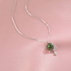 KOFSAC Jade Planet Necklace For Women 2023 New Luxury High Grade Zircon Moon Star Collar Necklaces 925 Sterling Silver Jewelry