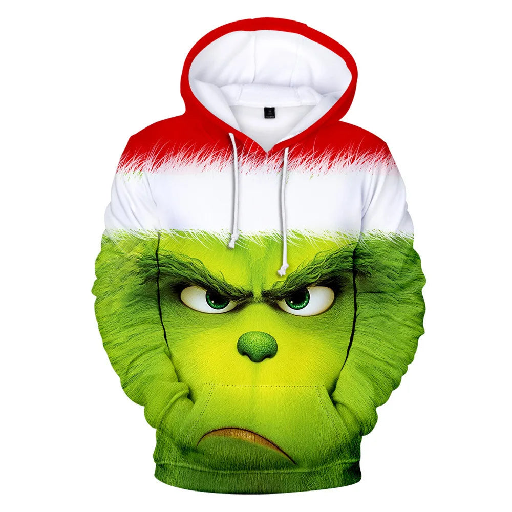 Christmas Theme Cute Cartoon Character Hoodies For Men Autumn Winter Daily Casual Long Sleeve Hooded Tops Harajuku Y2K Pullovers