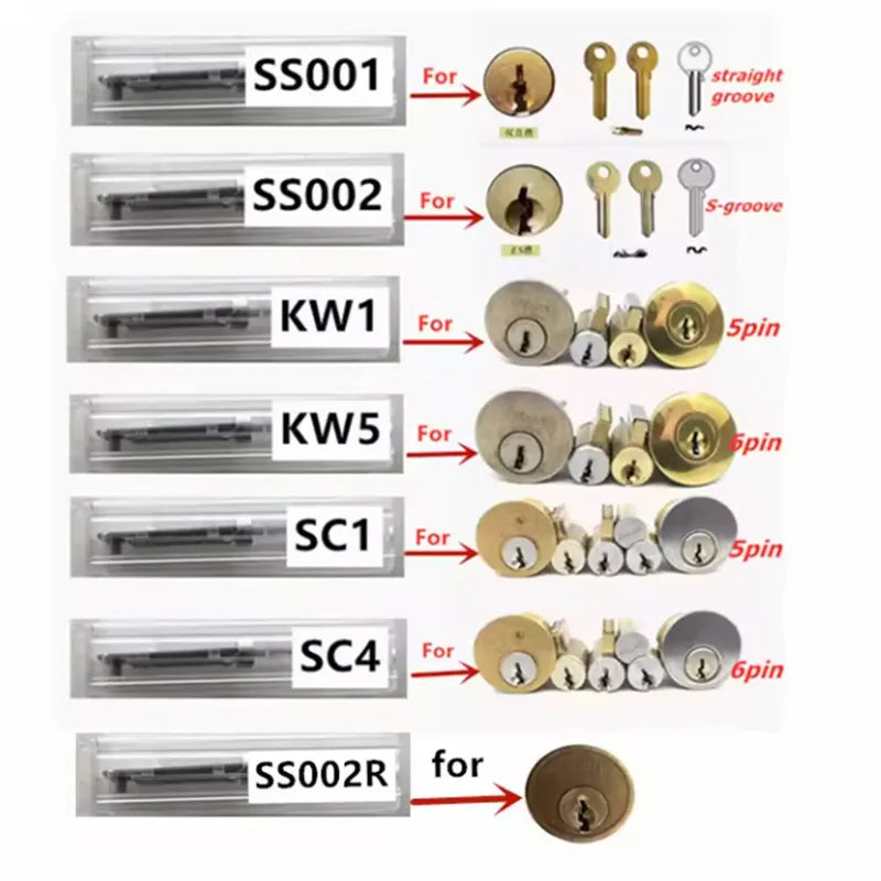 Stainless Steel Precision Tool SS001 O-ring Pickup Kit Hook Tool Maintenance Repair Kit Key Decoder Only for Straight Groove