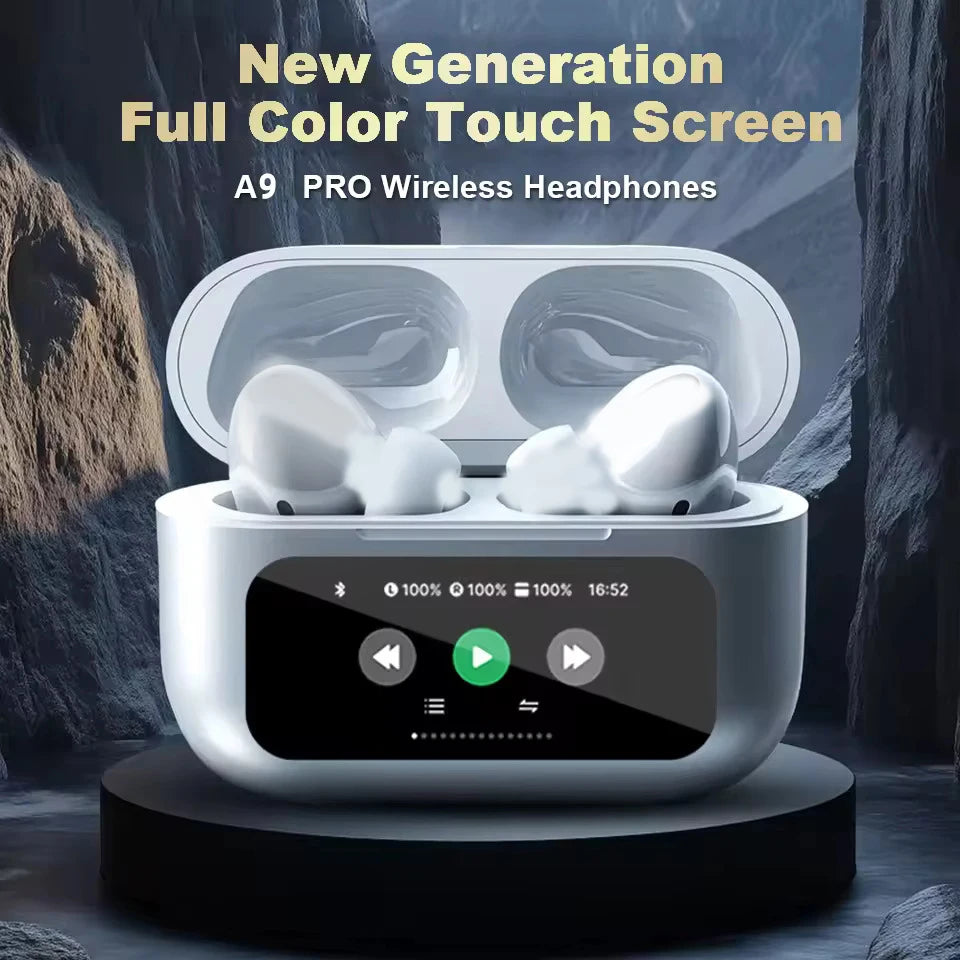 New Top A9pro Configuration Bluetooth Lcd Smart Color Screen Wireless Active Noise Reduction Super Long Battery Lifeheadset