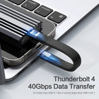 USB 4 Cable Portable Keychain 240W USB C Charging Cable 40Gbps Data Transfer Thunderbolt 4/3 8K@60Hz Video Display for iPhone16