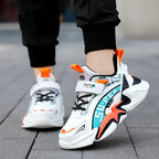 Sport Kids Leather Sneakers Four Season Boys Casual Shoes Non Slip Children Fashion School Walking Running Shoes Size 28-39