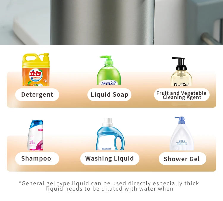 Kitchen Soap Machine Automatic Sensor Out of Hand Sanitizer Smart Electric Body Wash Soap Dispenser 304 Stainless Steel