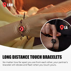 2025 Long Distance touch Light up&Vibrat Bracelets for Couples, Long Distance Relationship Gifts Smart Sun&Moon Love Bracelet