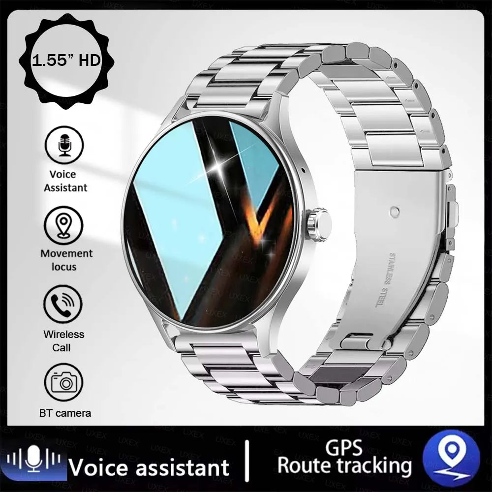 Fashion Smart Watch Plus 1.55 HD For Men And Women App Control BT Call Health Tracker Custom Photo Surprise Gift Business Watchs