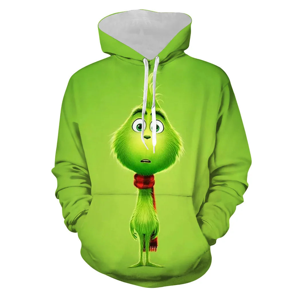 Christmas Theme Cute Cartoon Character Hoodies For Men Autumn Winter Daily Casual Long Sleeve Hooded Tops Harajuku Y2K Pullovers