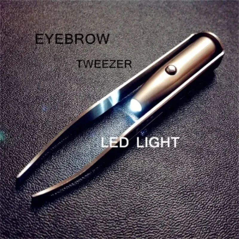 Smart Eyebrow Slanted Head Tweezers with LED Light Portable Design to Create Perfect Eyebrows Professional Makeup Artifact